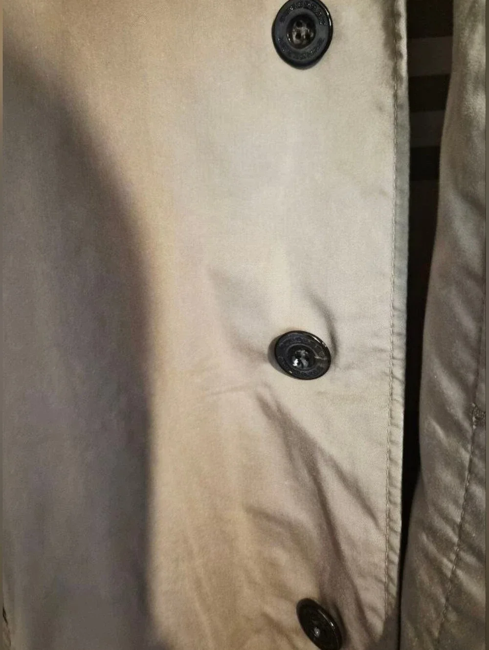 Authentic BURBERRY Men's Trench Coat Classic Long Overcoat Taupe XL